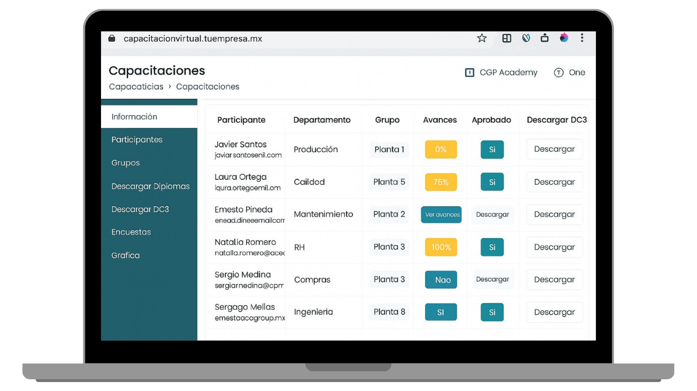 mockup plataforma avances