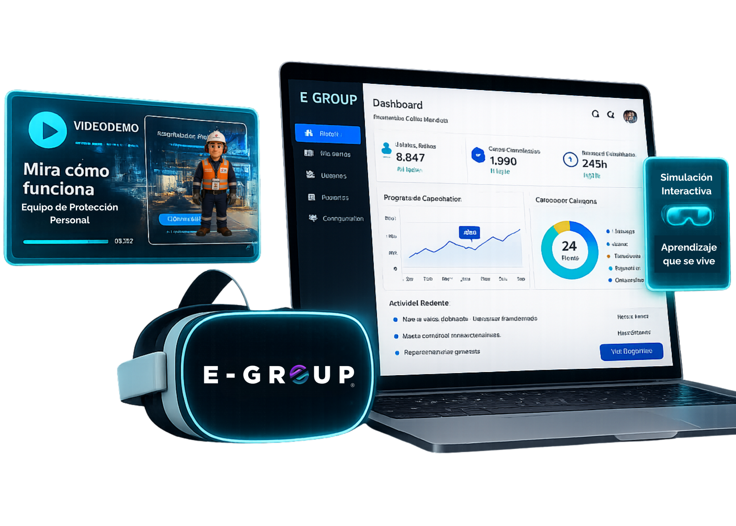 Plataforma LMS E-group con VR y video interactivo