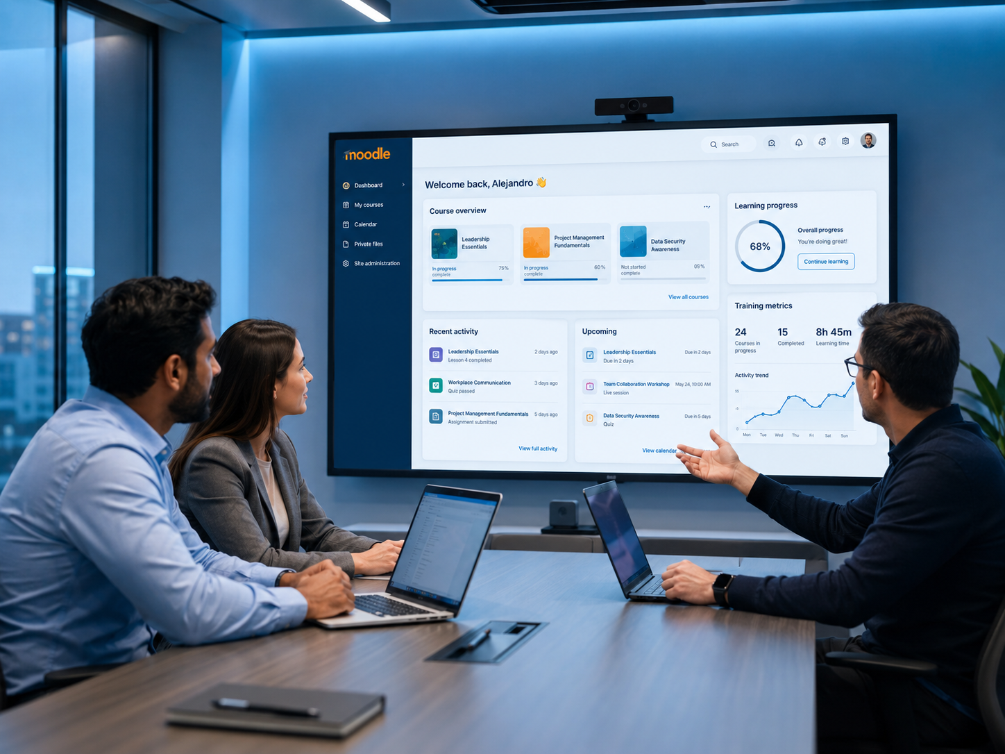 Implementación personalizada de Moodle para capacitación empresarial